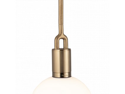 Forked Lighting Pendant Detail Brass Opal Globe Web