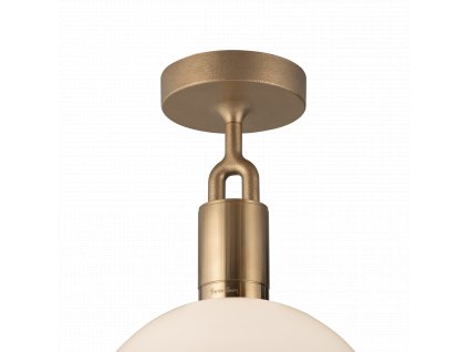 Forked Lighting Ceiling Detail Brass Opal Globe Web