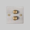 2. 2G Dimmer Front Steel Brass