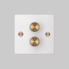 2. 2G Dimmer Front White Brass