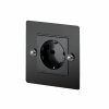 1G Euro Plug Socket Black Steel