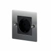 1G Euro Plug Socket Steel Black