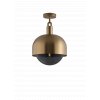 Forked lighting Ceiling Brass Large Shade Smoked Globe v1
