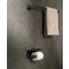bp cast bathroom steel toilet roll holder shelf black