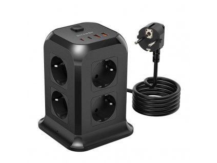 eng pl Power charger Blitzwolf with 8 AC outlets BW PC3 2x USB 2x USB C black 25147 3