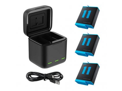 TELESIN | Nabíjačka + 3 batérie pre GoPro Hero12|11|10|9 (GP-BNC-902)