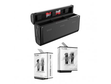 TELESIN | Multifunkčná nabíjačka + 2 batérie pre GoPro Hero12|11|10|9 (GP-PT-G01)