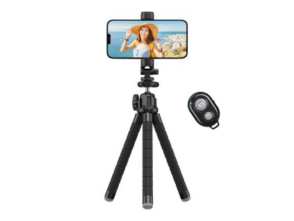 APEXEL Flexibilný statív + adaptér GoPro APL-JJ025 (čierny)