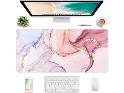 eng pl Desk pad for mouse keyboard Anti slip gaming protective mat xxl 88x40 Alogy Marble Pink 71557 18