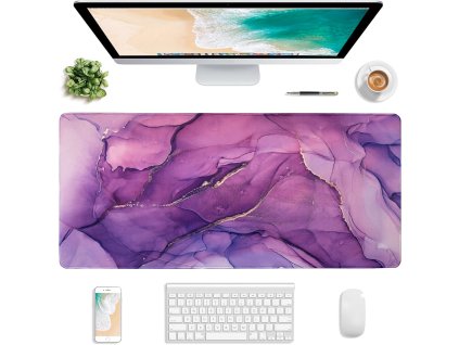 eng pl Desk pad for mouse keyboard Anti slip gaming protective mat XXL 90x40 Alogy Marble purple 72585 1