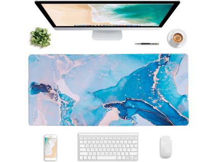 eng pl Desk pad for mouse keyboard Anti slip gaming protective mat XXL 90x40 Alogy Marble blue 72586 10