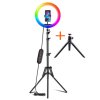 10" LED RGB Kruhové svetlo s 2x statívom