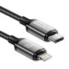 Rýchlonabíjací kábel Rocoren USB-C na Lightning Retro Series 1 m (sivý)