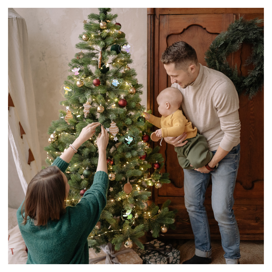 Miminka a vánoční stromeček