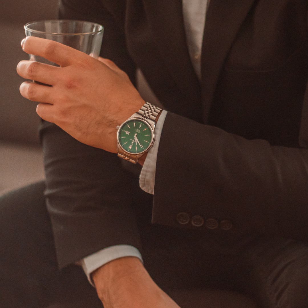 a man wearing MonPrunier watch