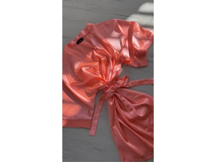 Saténový župan NEON PINK
