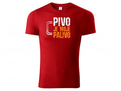 Tričko Pivo je moje palivo červené Paint Picolio Eshop Mock up (V1.01)