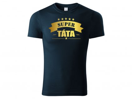 Tričko Super táta námořní modrá gold Paint Picolio Eshop Mock up (V1.01)
