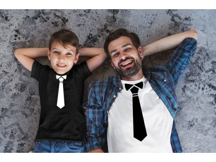 tričko kravata man and kid