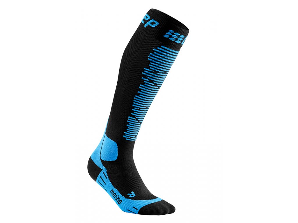 Ponožky Cep SKI MERINO COMPRESSION SOCKS, black blue 01