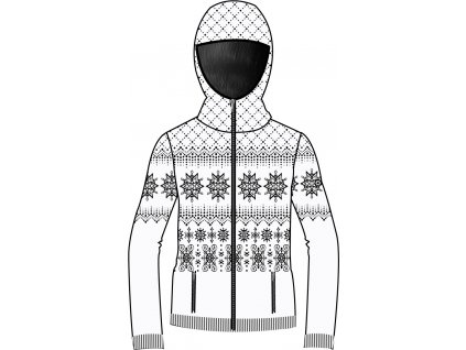 Newland CASSANDRA LADY HOODY FULL ZIP, white/black