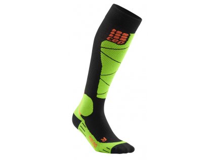 Cep SKI ULTRALIGHT COMPRESSION SOCKS, black/green