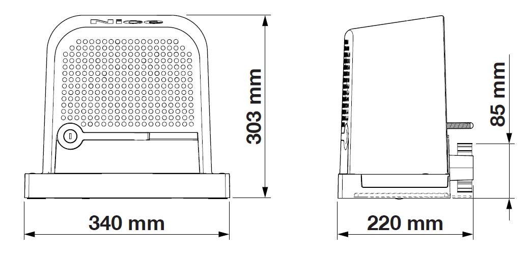 Rozměry Nice ROBO600