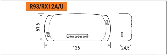 Rozměry přijímače ROGER H93/RX12A/U
