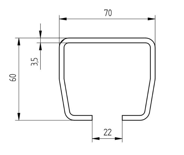 C profil CP70x60-6 – technický nákres