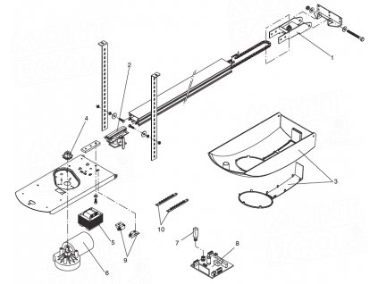 Seznam náhradních dílů pro pohon garážových vrat Beninca KEN