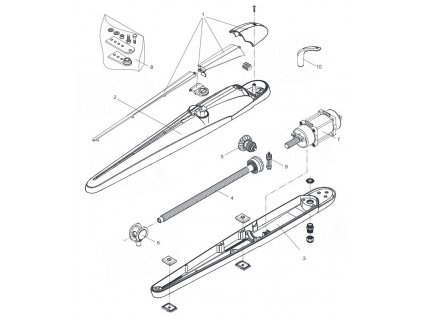 Seznam náhradních dílů pro pohon křídlové brány Beninca BOB