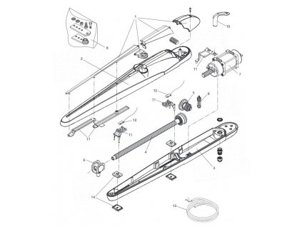 Seznam náhradních dílů pro pohon křídlové brány Beninca BOB24