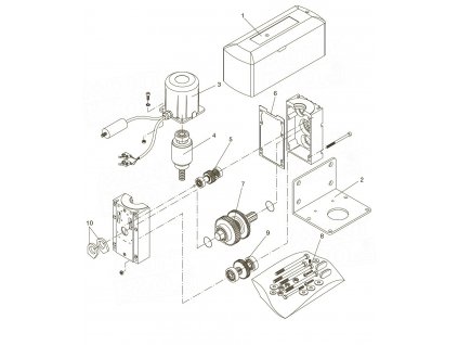 Seznam náhradních dílů pro pohon křídlové brány Beninca DU.45ER