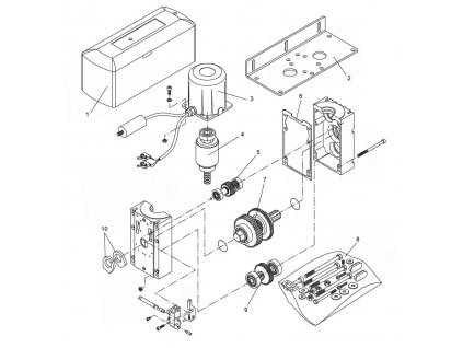 Seznam náhradních dílů pro pohon křídlové brány Beninca VN.45E