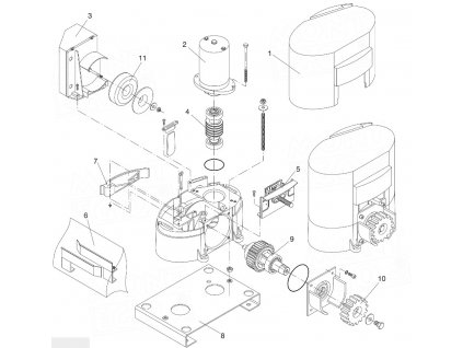 Seznam náhradních dílů pro pohon posuvné brány Beninca MS424