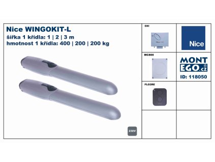 WINGOKIT-L sada pohonů na 2 křídlé brány do 6,00 m průjezdu
