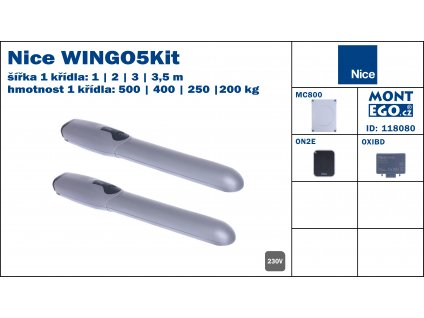 WINGO5Kit mini sestava pohonů pro křídlové brány Wingo do 7.00 m průjezdu