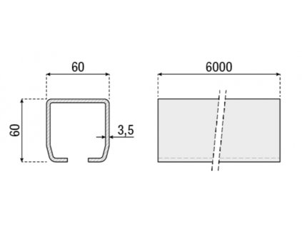 C profil nesené brány zinkovaný CP60-6zn