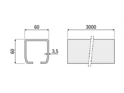 C profil nesené brány zinkovaný CP60-3.Zn HiMotions