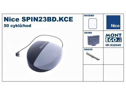 Nice SPIN23BD.KCE pohon pro sekční garážová vrata vč. 3m dráhy, SpinBus