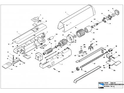Seznam náhradních dílů pro pohony bran CAME A3000, A3006, A5000, A5006