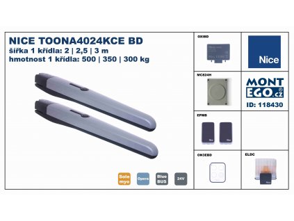 TOONA4024 KIT BD kompletní sestava pohonů pro 2 křídlou bránu