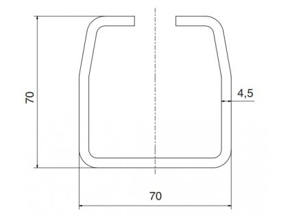 CP70-6.TK vodící C profil samonosné brány