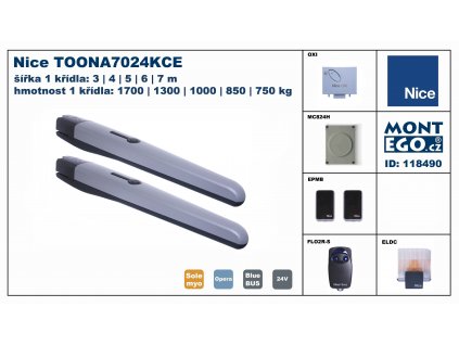 TOONA7024KCE sada průmyslových pohonů pro 2 křídlovou bránu do 14 m průjezdu, Toona 7024 kit