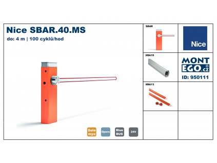 Závora Nice SBAR.40.MS malý set závory s ramenem 4 m