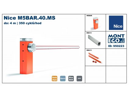 Závora Nice M5BAR.40.MS - malý set závory do 4,00 m