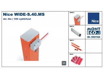 Nice WIDE-S.40.MS parkovací závora s ramenem do 4 m vjezdů