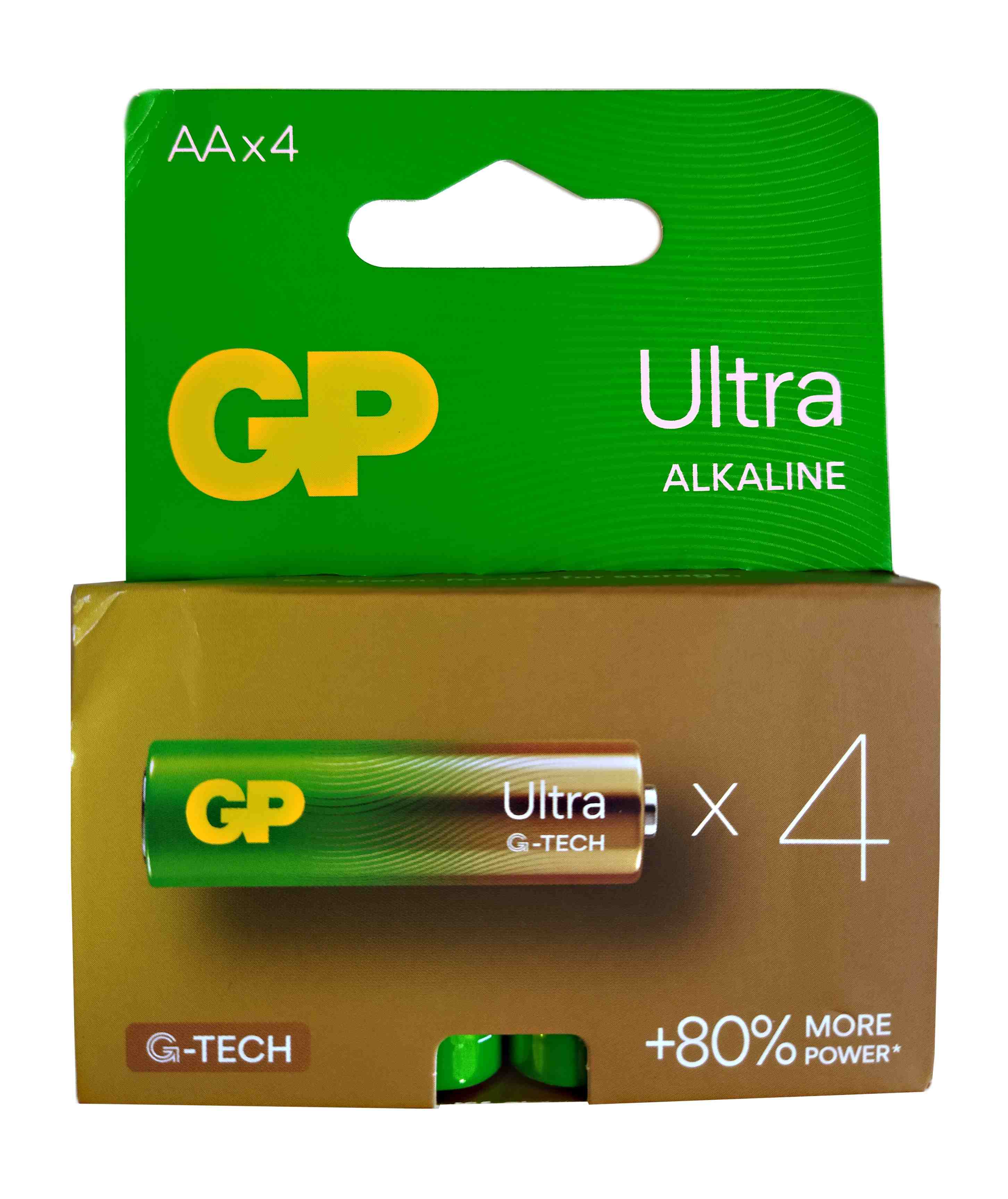 Gold Peak GP ULTRA tužková alkalická baterie, LR6, 1,5V, velikost AA, set 4 ks
