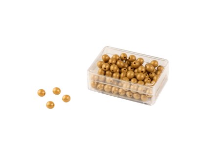 100 Golden Bead Units: Individual Beads Nylon (With Hole)