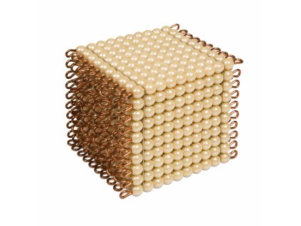 One Golden Bead Cube Of 1000: Individual Beads Glass